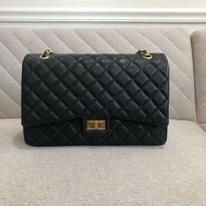 Ainifeel Jumbo Quilted Leather Double Flap bag